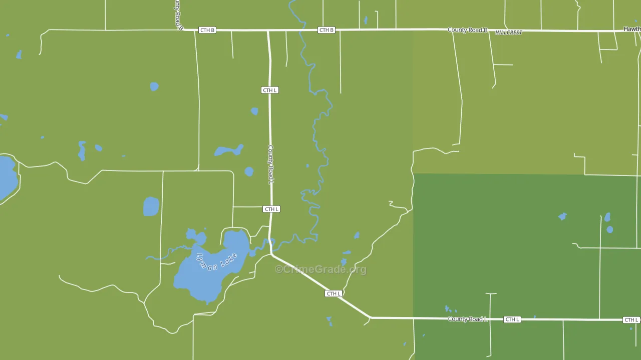 Hillcrest, WI Map of Drug-Related Crime Rates