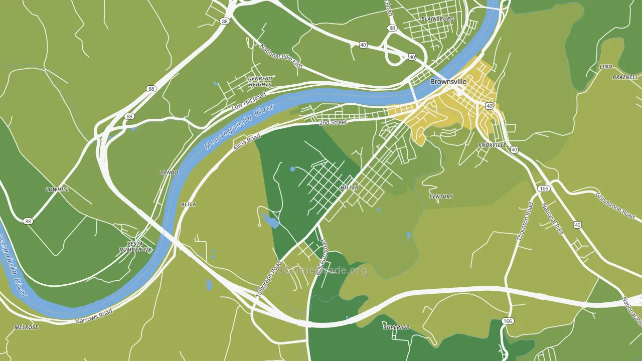 Hiller, PA Map of Drug-Related Crime Rates