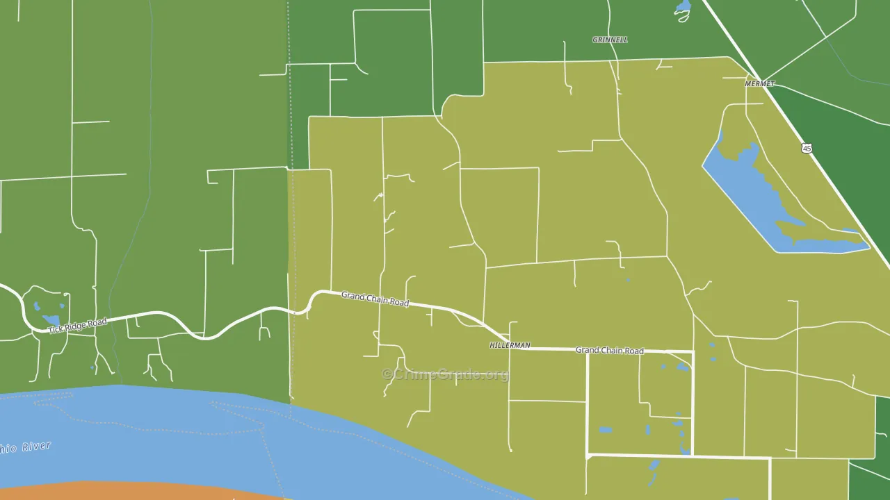 Hillerman, IL Map of Drug-Related Crime Rates
