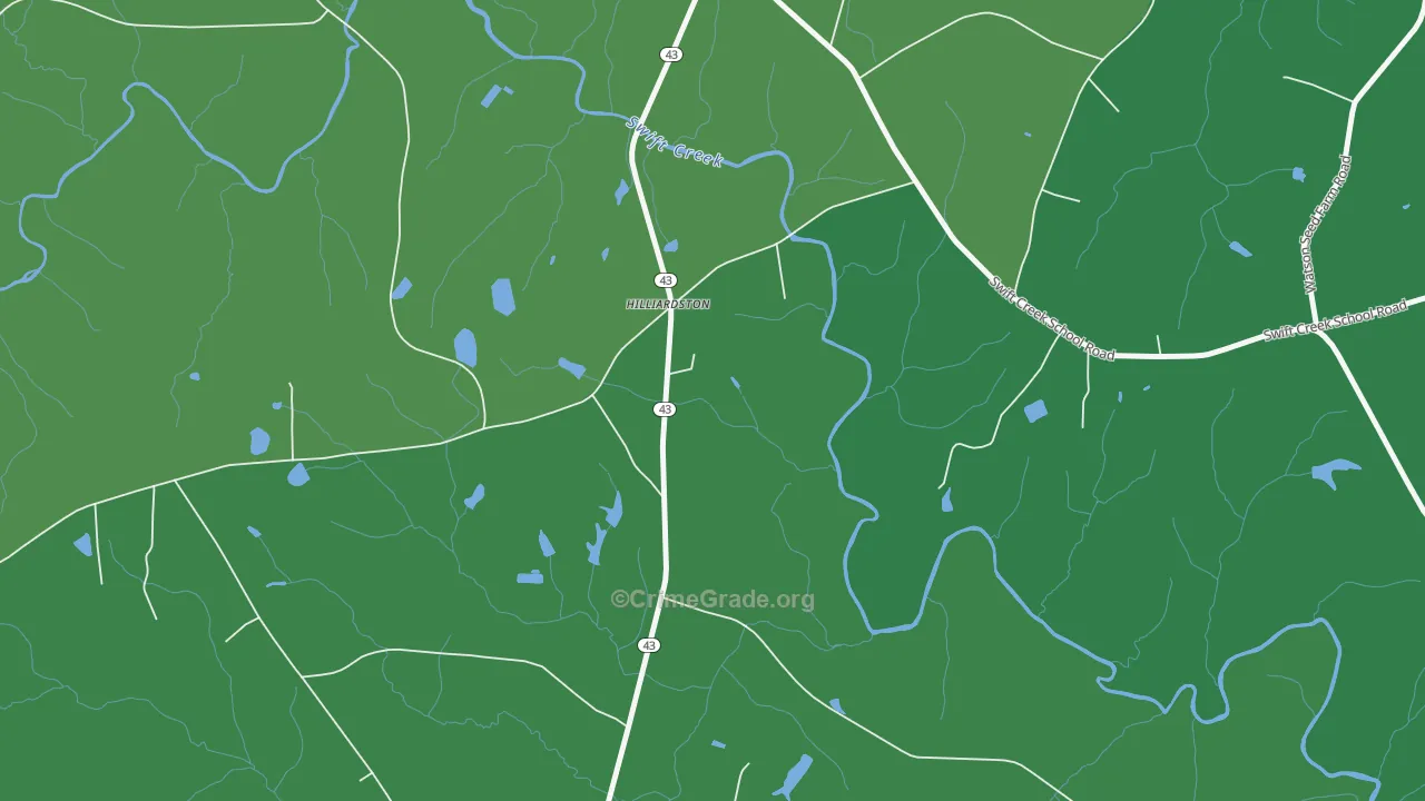 Hilliardston, NC Map of Drug-Related Crime Rates