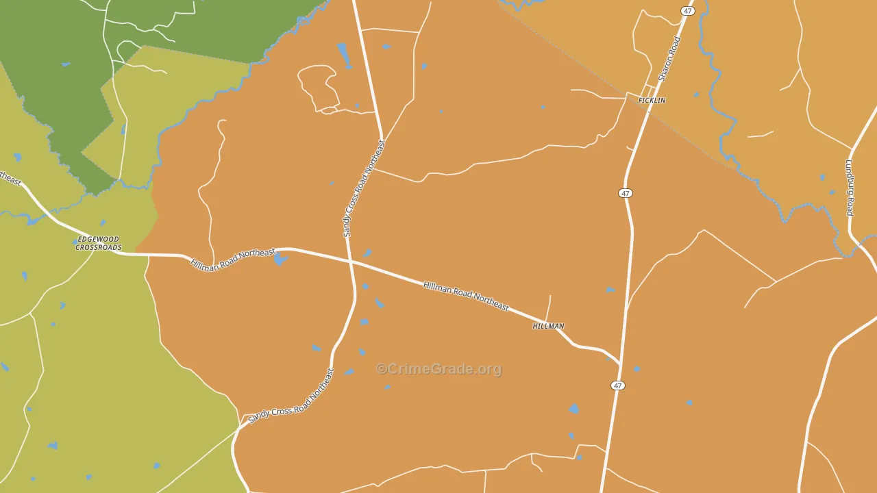 Hillman, GA Map of Drug-Related Crime Rates