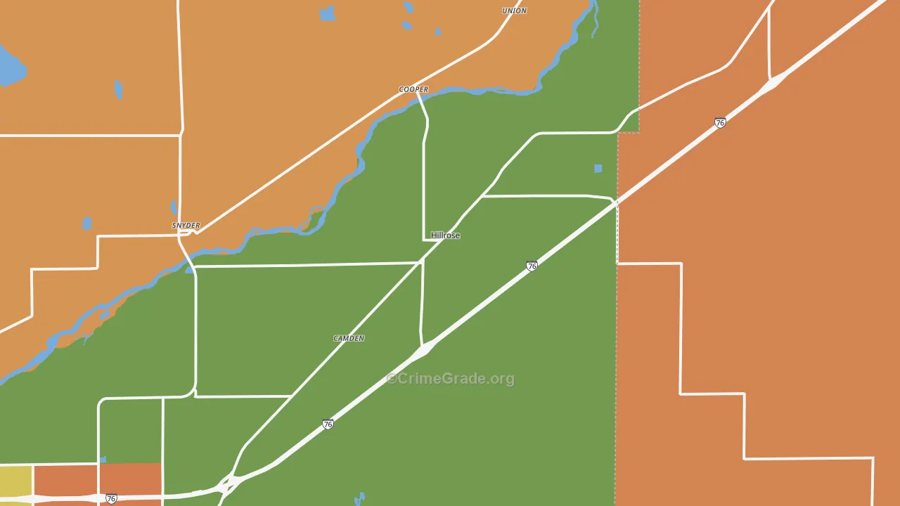 Hillrose, CO Map of Drug-Related Crime Rates
