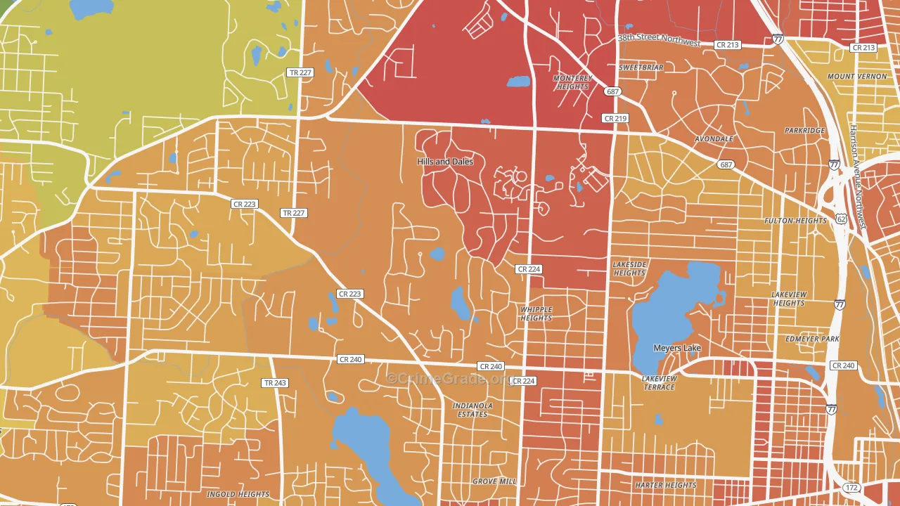 Hills and Dales, OH Map of Drug-Related Crime Rates