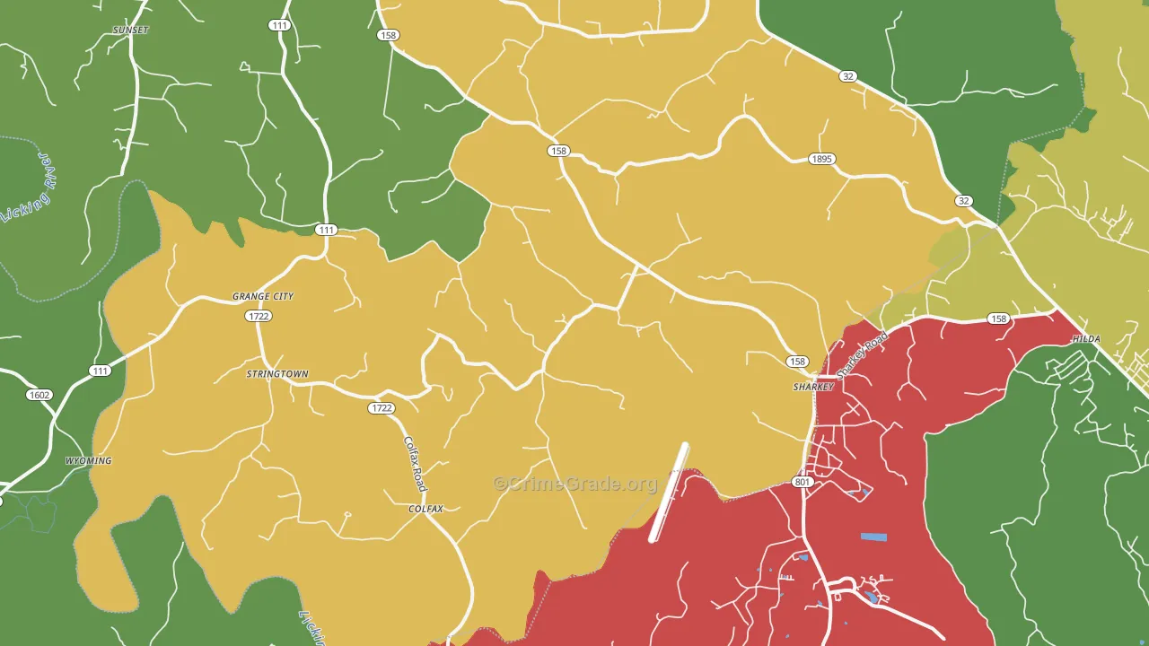 Hillsboro, KY Map of Drug-Related Crime Rates