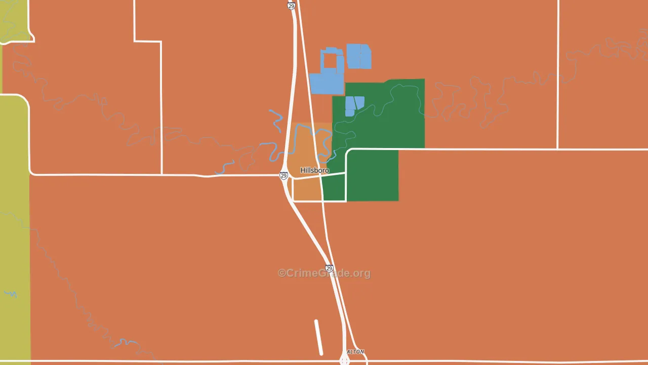 Hillsboro, ND Map of Drug-Related Crime Rates