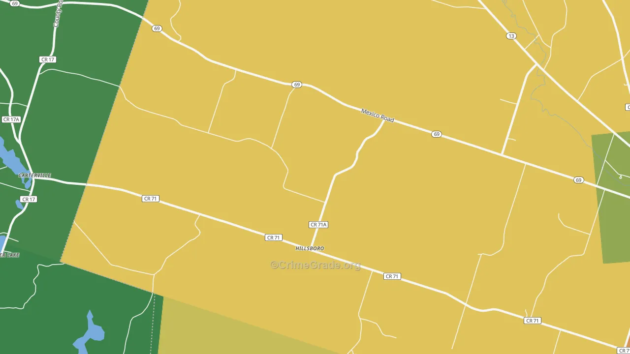 Hillsboro, NY Map of Drug-Related Crime Rates