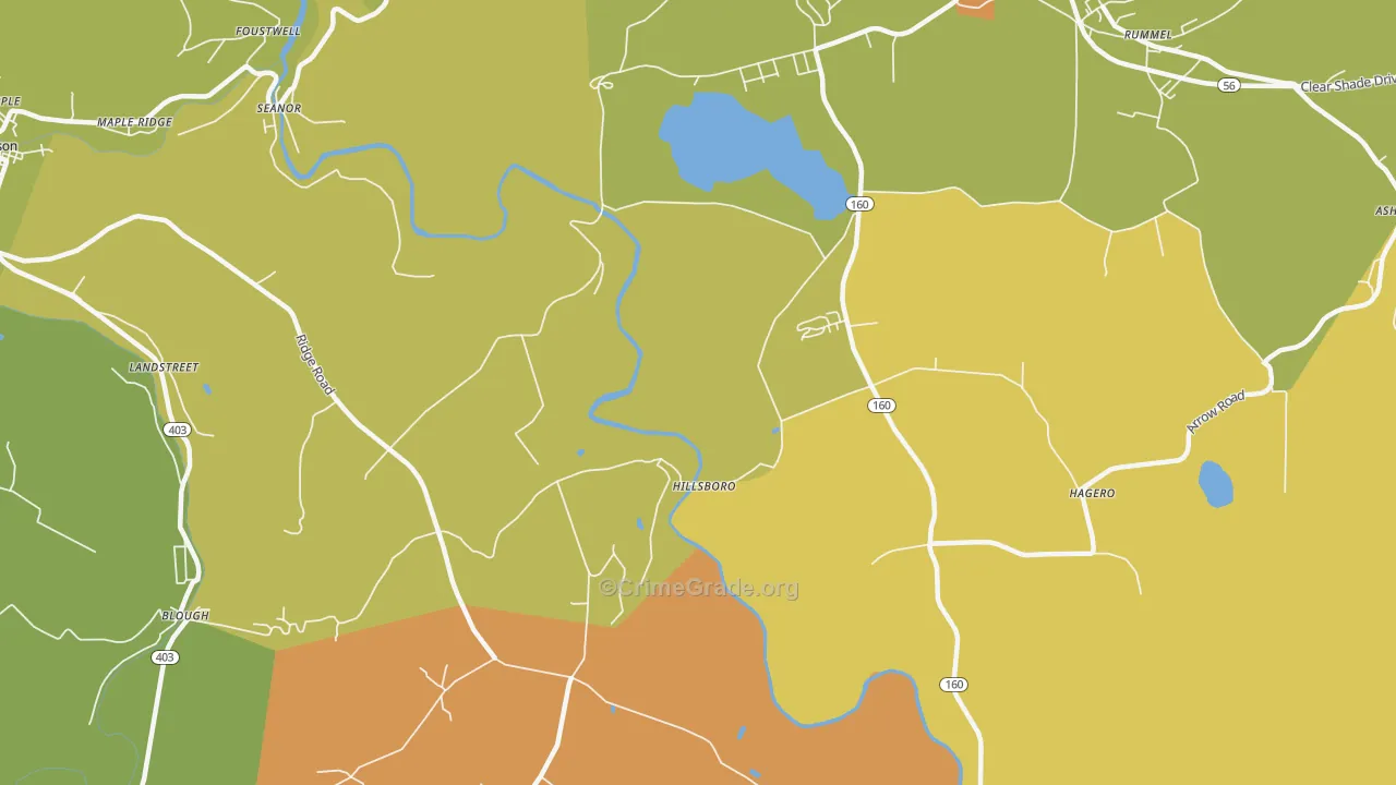 Hillsboro, PA Map of Drug-Related Crime Rates