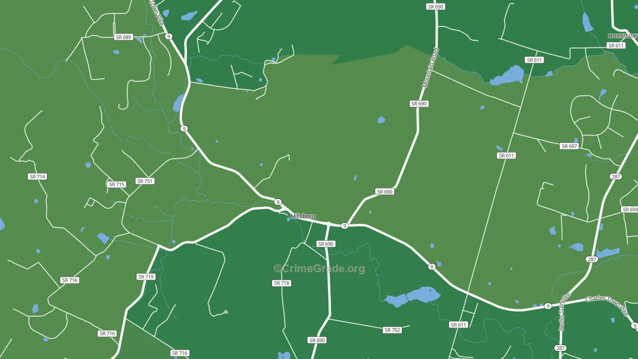 Hillsboro, VA Map of Drug-Related Crime Rates