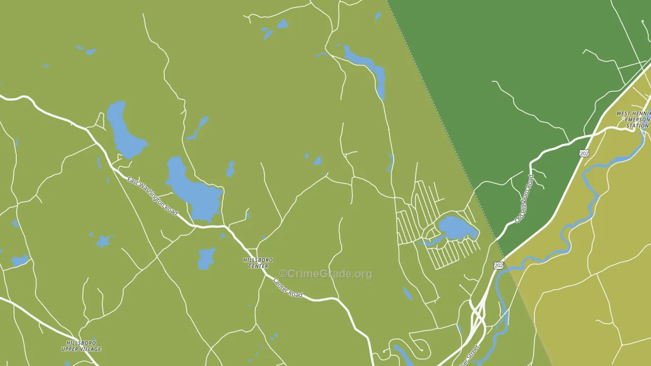 Hillsborough Center, NH Map of Drug-Related Crime Rates