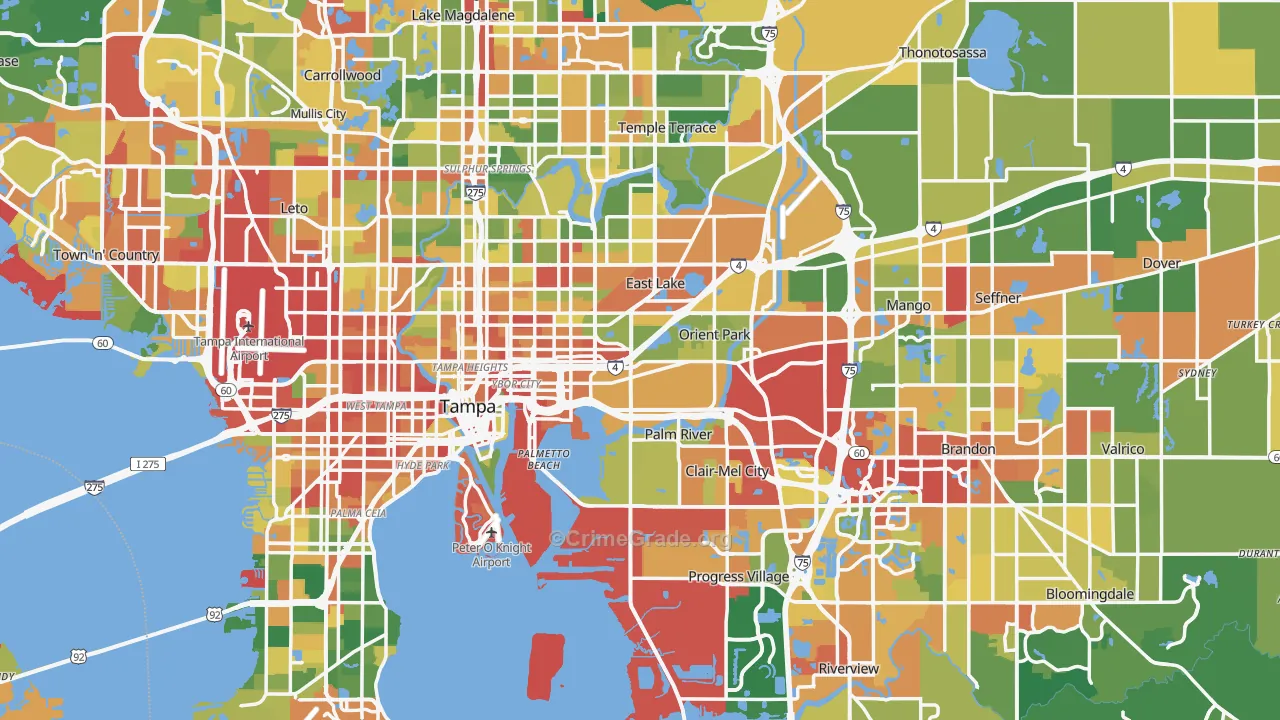 Hillsborough County, FL Map of Drug-Related Crime Rates