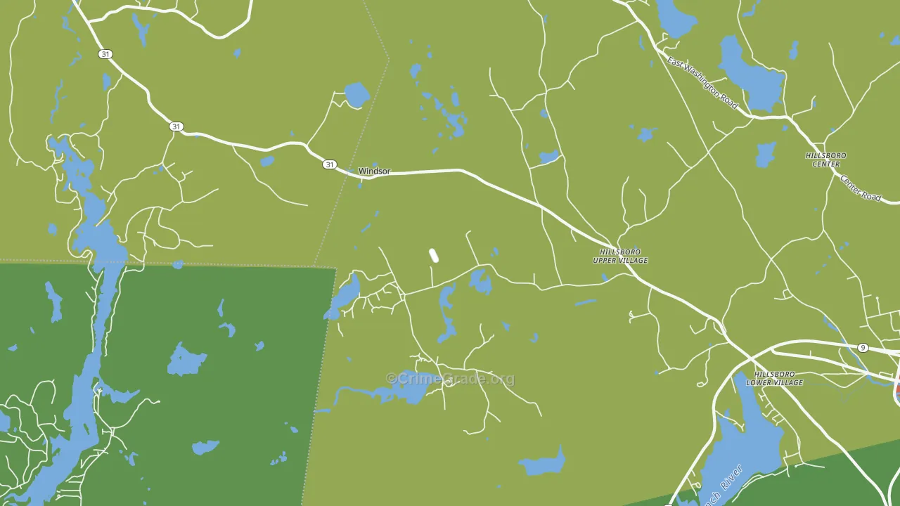 Hillsborough Upper Village, NH Map of Drug-Related Crime Rates