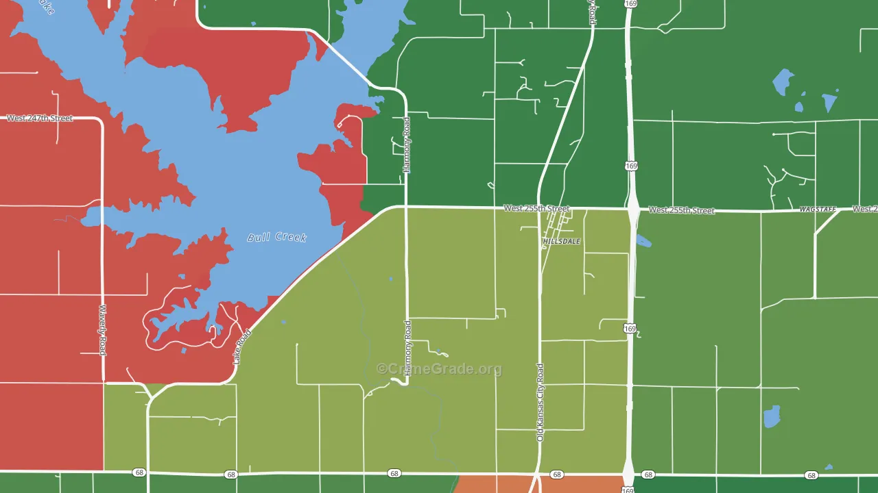 Hillsdale, KS Map of Drug-Related Crime Rates