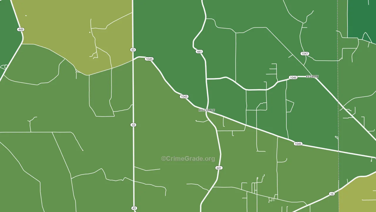 Hillsdale, LA Map of Drug-Related Crime Rates