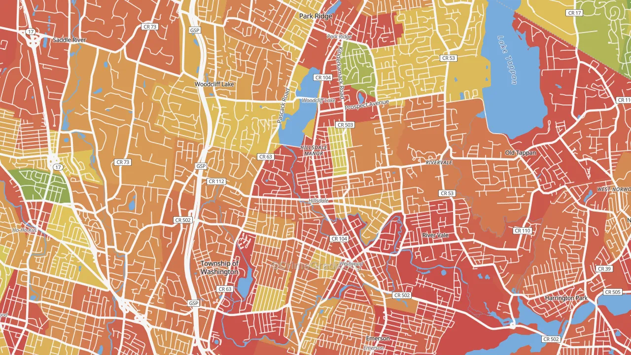Hillsdale, NJ Map of Drug-Related Crime Rates
