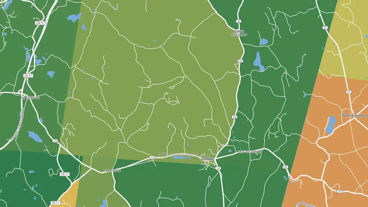 Hillsdale, NY Map of Drug-Related Crime Rates