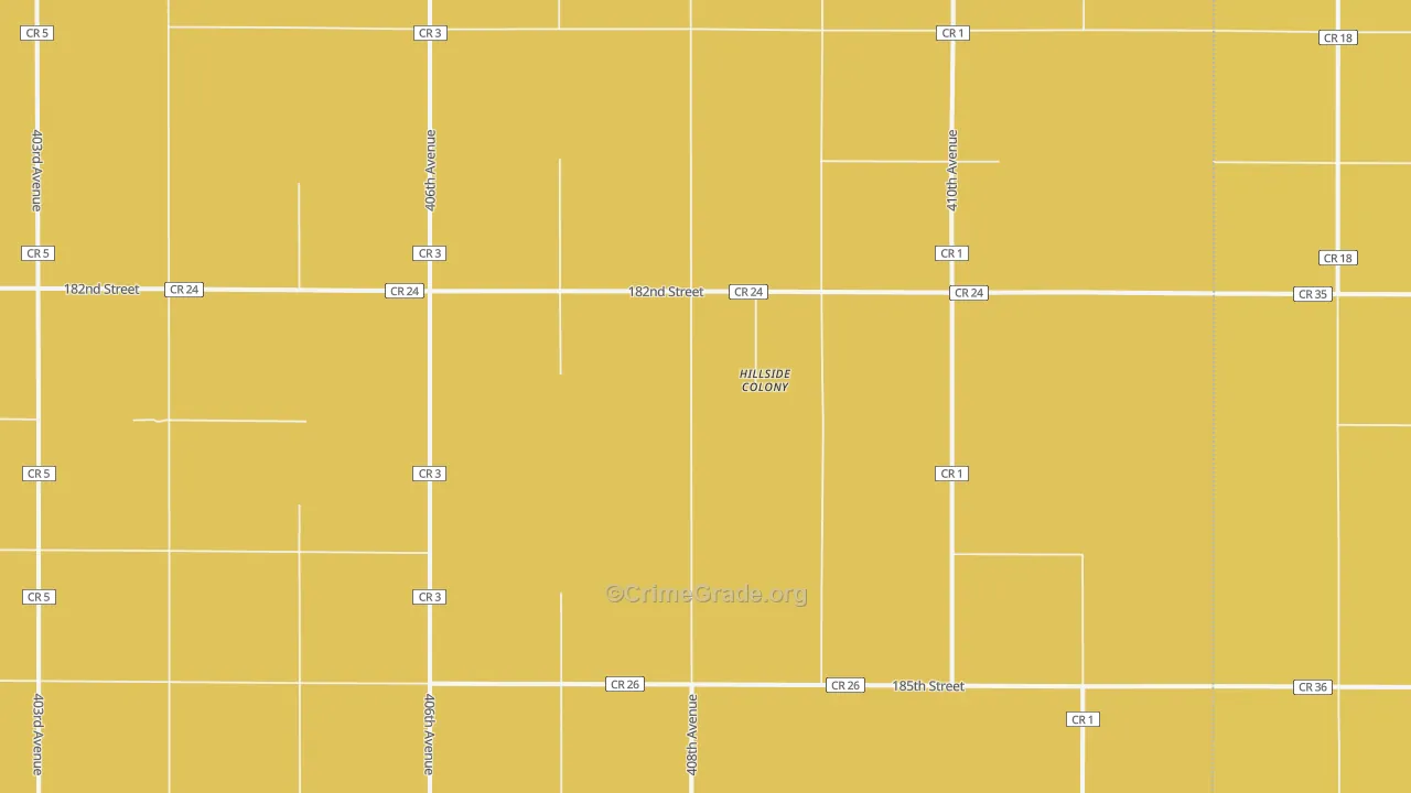 Hillside Colony, SD Map of Drug-Related Crime Rates