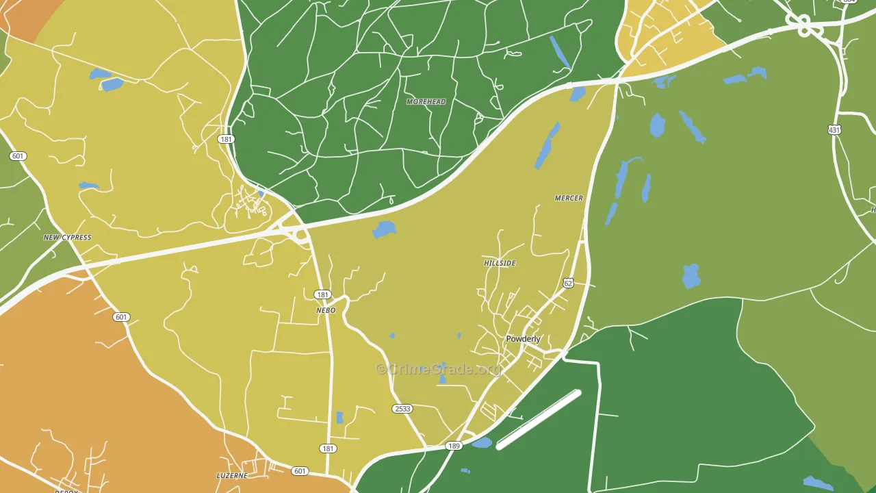 Hillside, KY Map of Drug-Related Crime Rates