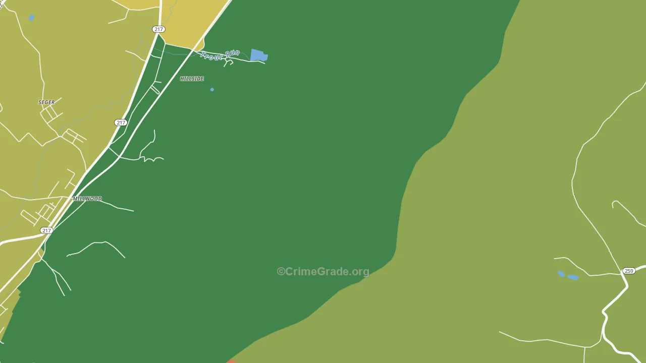 Hillside, PA Map of Drug-Related Crime Rates