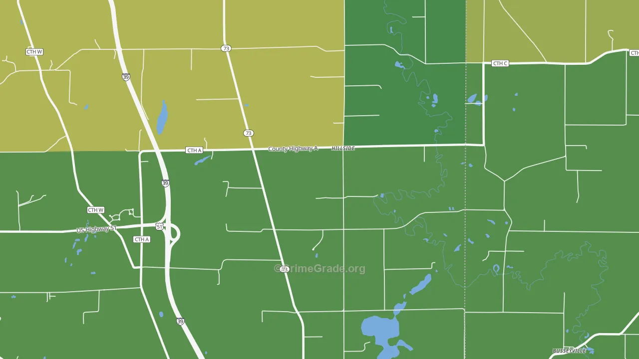 Hillside, WI Map of Drug-Related Crime Rates