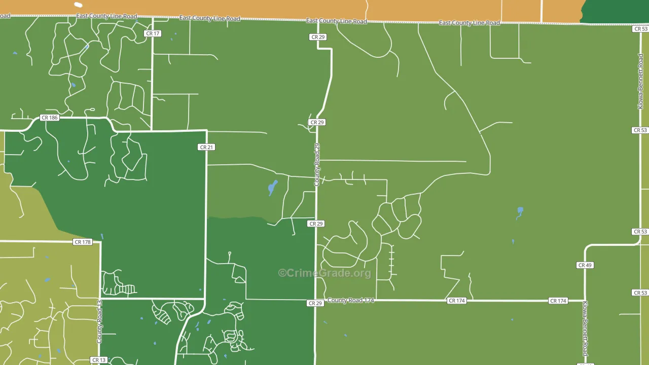 Hilltop, CO Map of Drug-Related Crime Rates