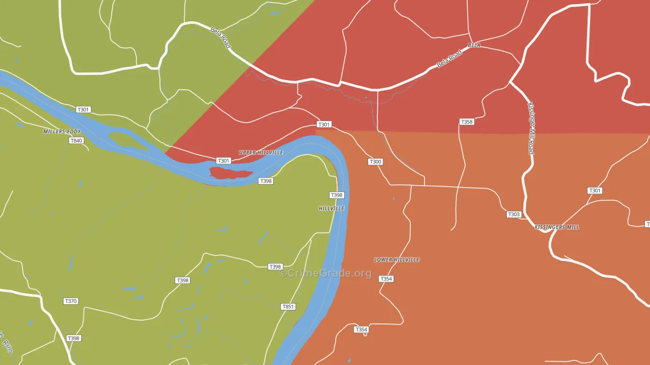 Hillville, PA Map of Drug-Related Crime Rates