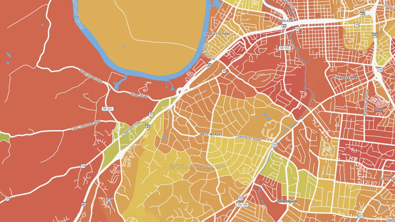 Hillwood Estates, Nashville, TN Map of Drug-Related Crime Rates