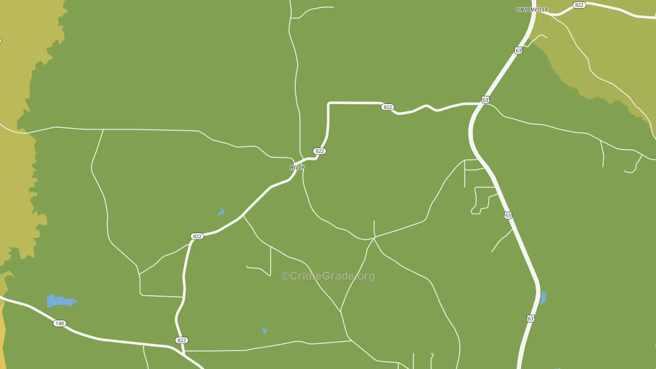 Hilly, LA Map of Drug-Related Crime Rates