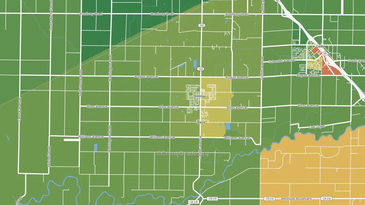 Hilmar, CA Map of Drug-Related Crime Rates