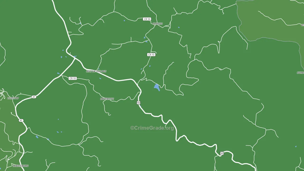 Hilton Village, WV Map of Drug-Related Crime Rates