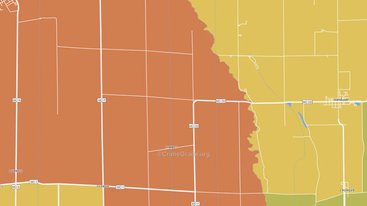 Himmel, MO Map of Drug-Related Crime Rates