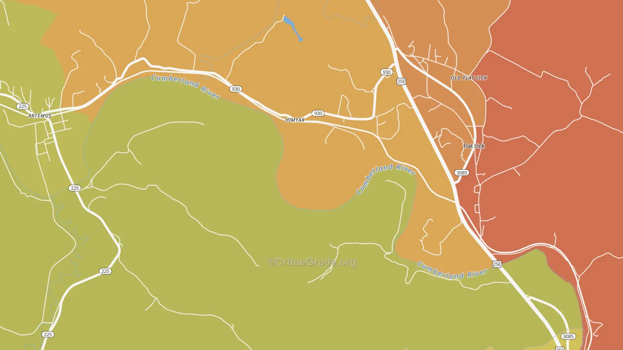 Himyar, KY Map of Drug-Related Crime Rates