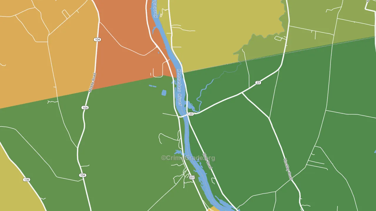 Hinckley, ME Map of Drug-Related Crime Rates