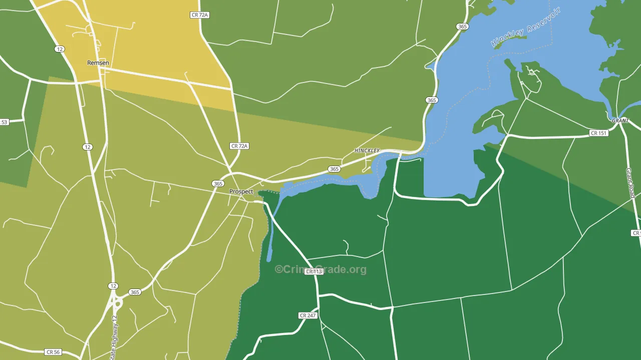 Hinckley, NY Map of Drug-Related Crime Rates