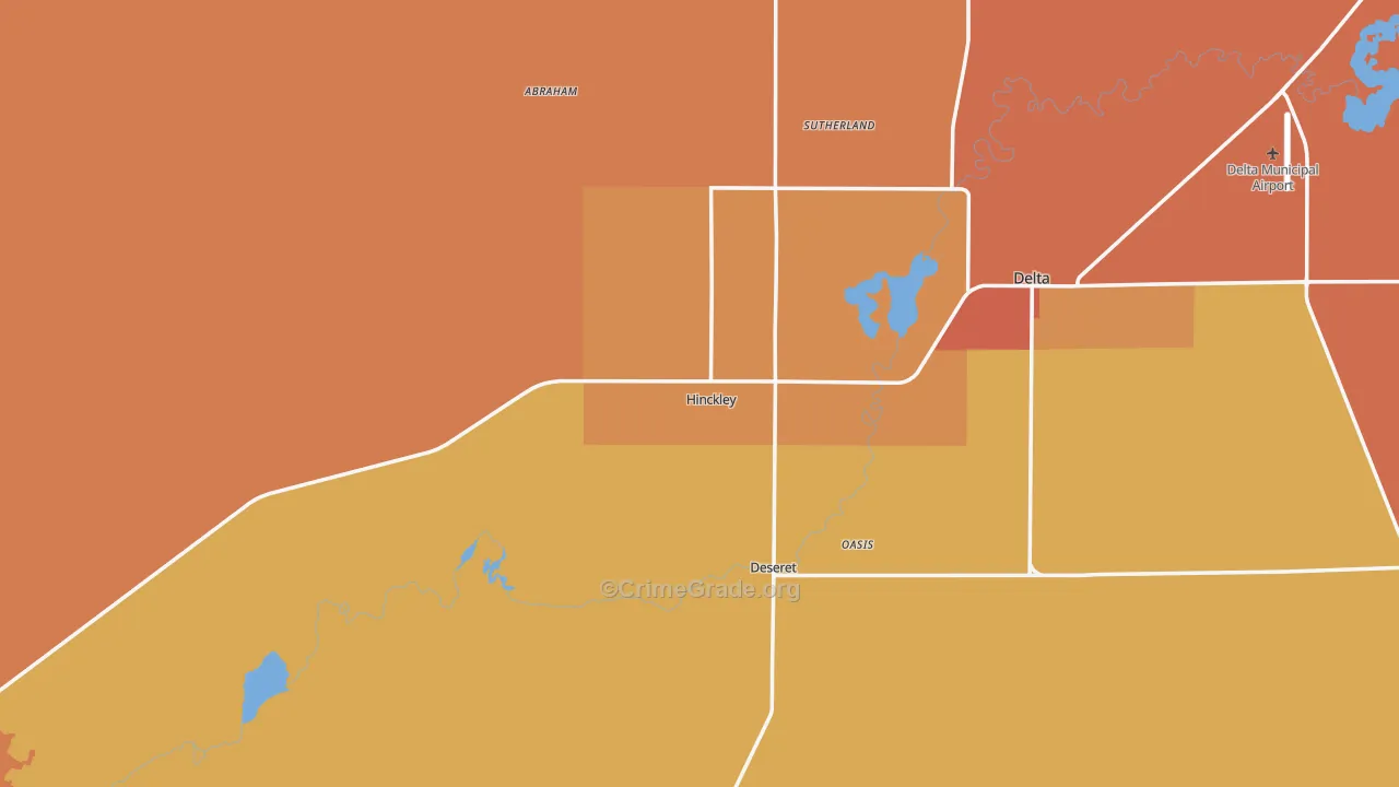 Hinckley, UT Map of Drug-Related Crime Rates