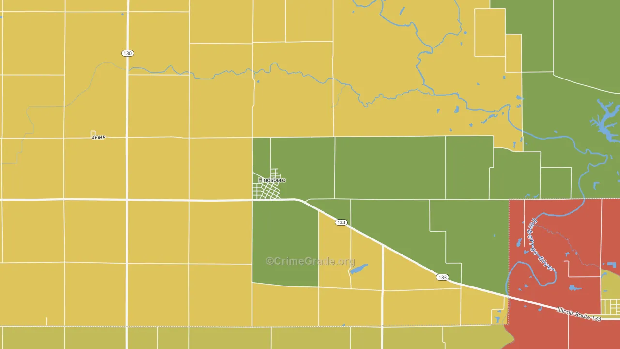 Hindsboro, IL Map of Drug-Related Crime Rates