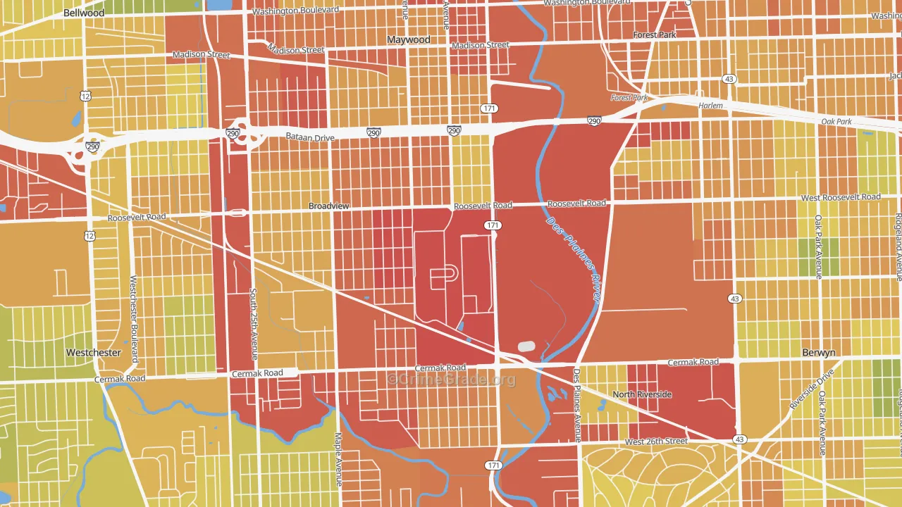 Hines, IL Map of Drug-Related Crime Rates