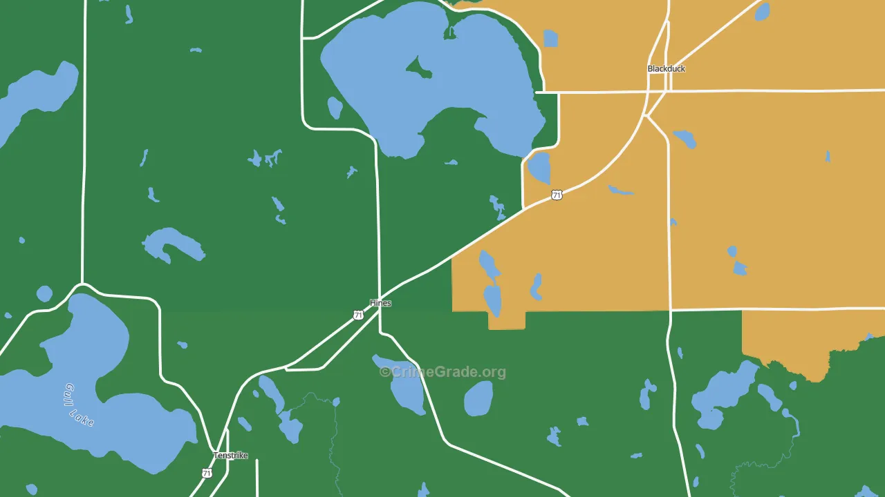Hines, MN Map of Drug-Related Crime Rates