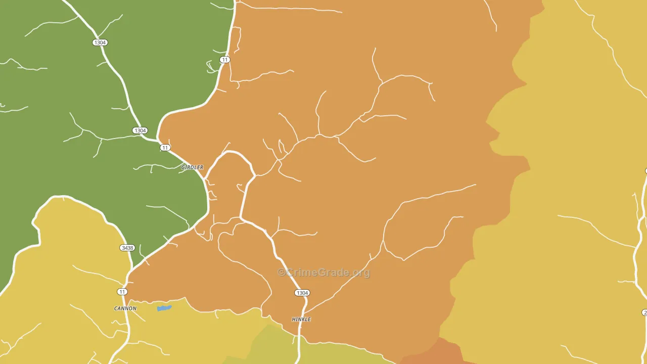 Hinkle, KY Map of Drug-Related Crime Rates