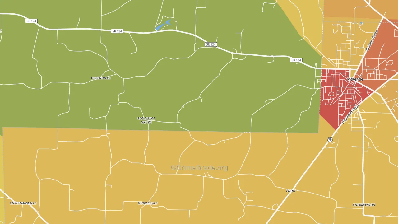 Hinkledale, TN Map of Drug-Related Crime Rates