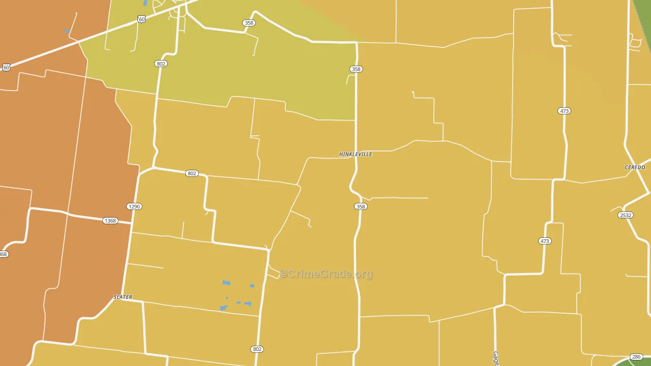 Hinkleville, KY Map of Drug-Related Crime Rates