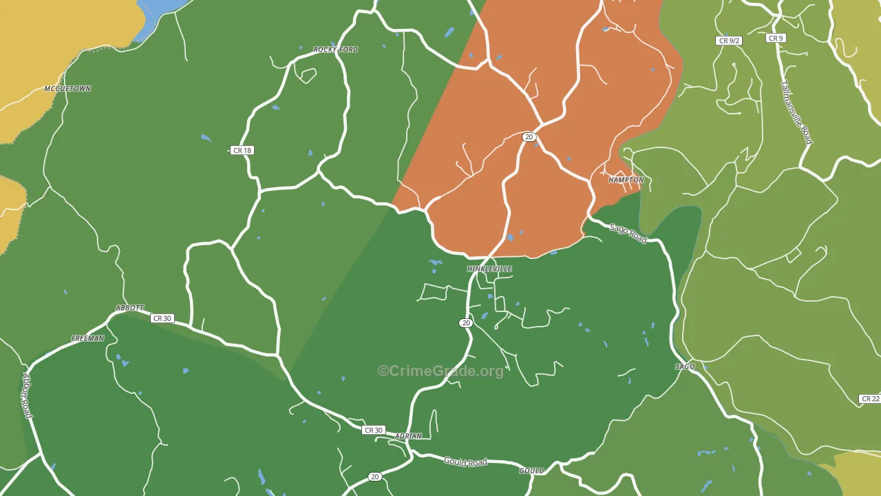Hinkleville, WV Map of Drug-Related Crime Rates