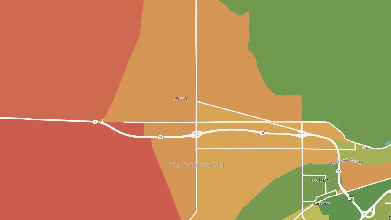 Hinkley, CA Map of Drug-Related Crime Rates