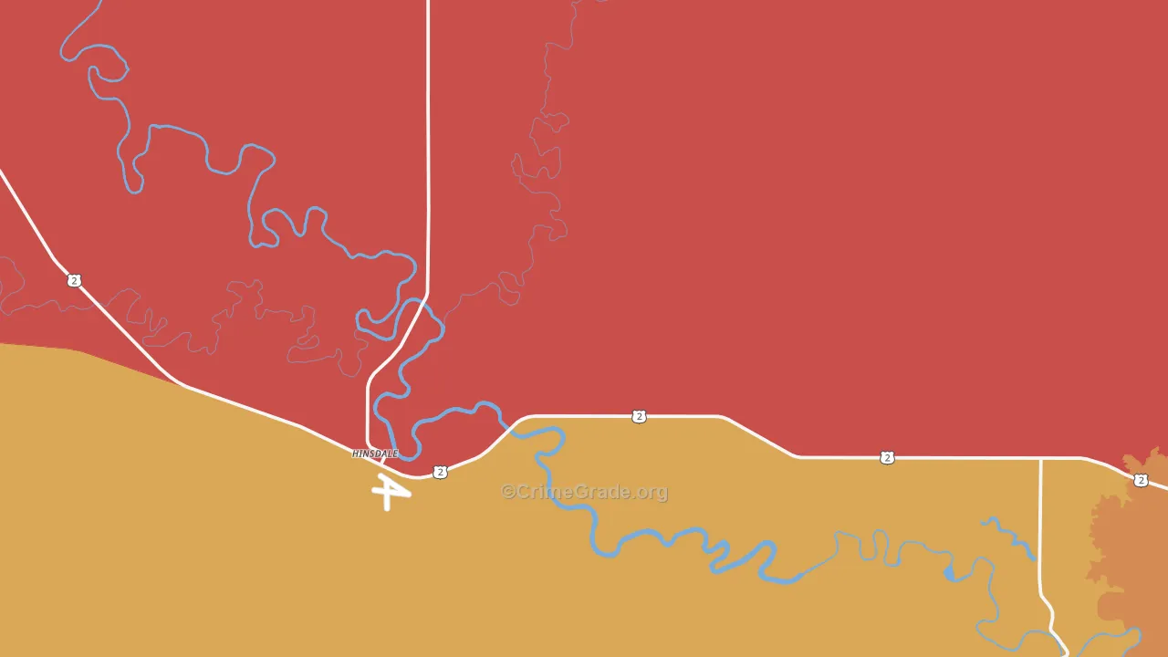 Hinsdale, MT Map of Drug-Related Crime Rates