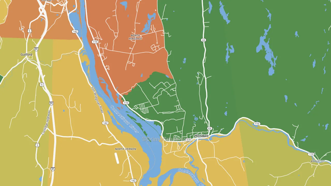 Hinsdale, NH Map of Drug-Related Crime Rates