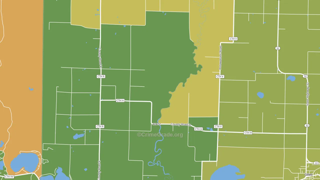 Hintz, WI Map of Drug-Related Crime Rates