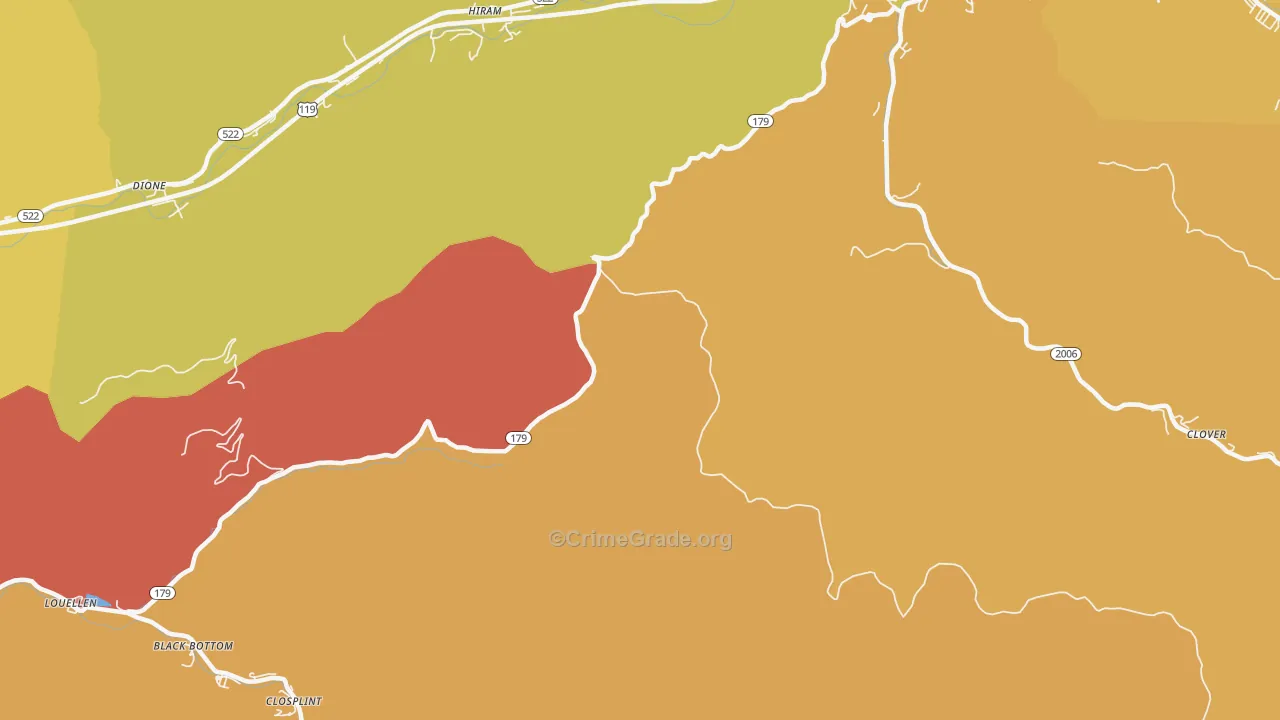 Hiram, KY Map of Drug-Related Crime Rates