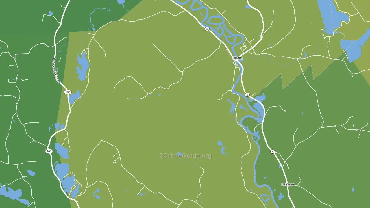 Hiram, ME Map of Drug-Related Crime Rates