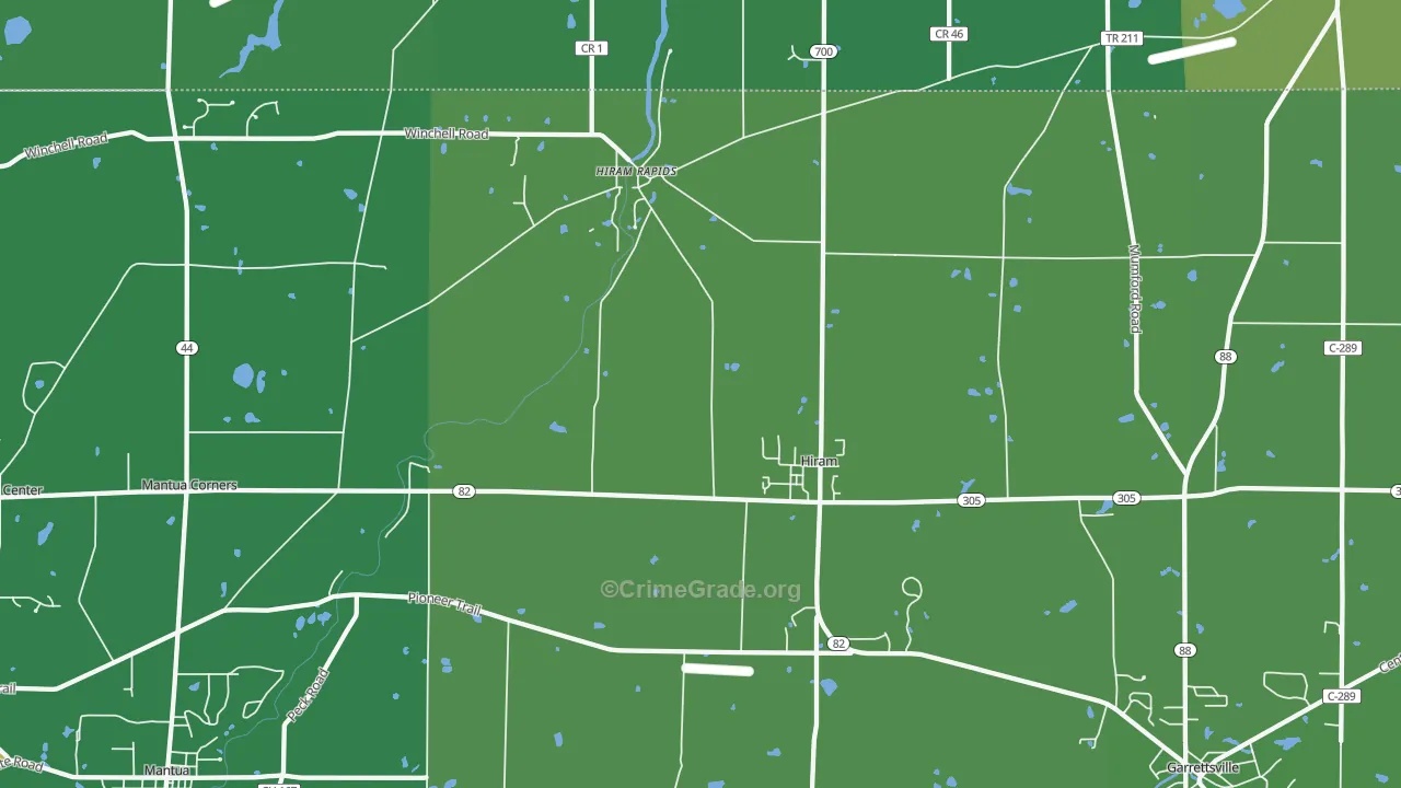 Hiram, OH Map of Drug-Related Crime Rates