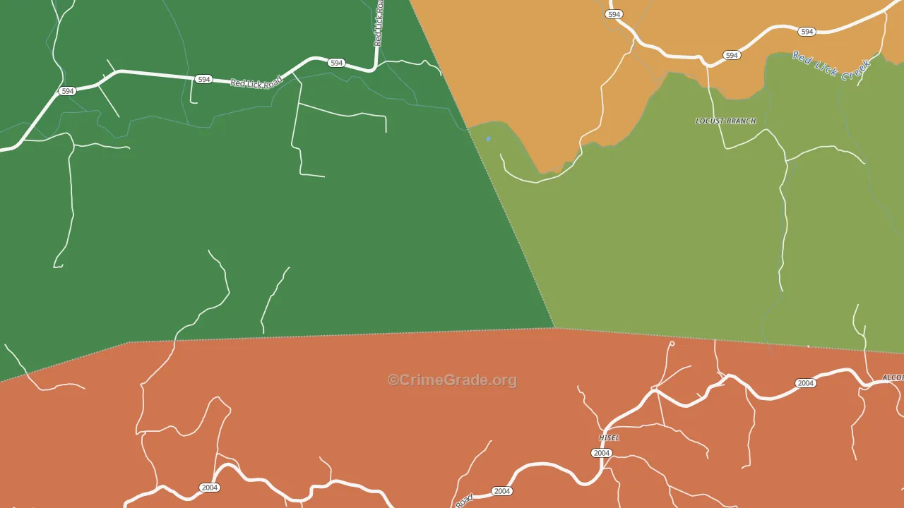 Hisel, KY Map of Drug-Related Crime Rates