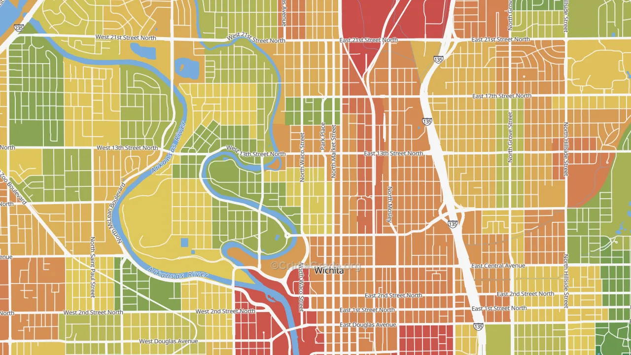 Historic Midtown, Wichita, KS Map of Drug-Related Crime Rates